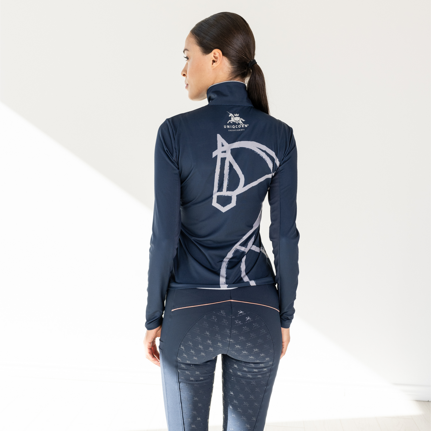 Haute Voyage Collection Long Sleeve Shirt "Painted Horse" Blue